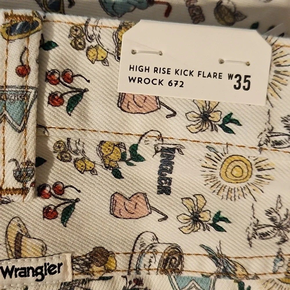 NWT Free People X Wrangler Life's Lemons High Rise Kick Flare Wrocks 672 - Picture 6 of 6